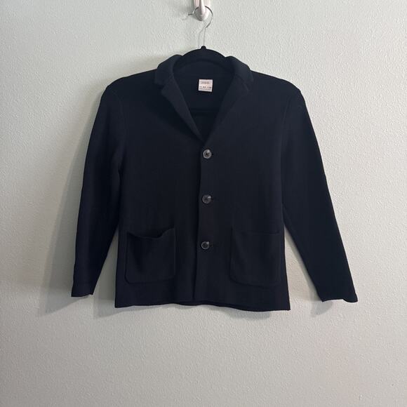 ZARA heavy Chunky Cardigan Sweater Academia Boxy Preppy Navy Christmas Boys 8-9 - Picture 1 of 4